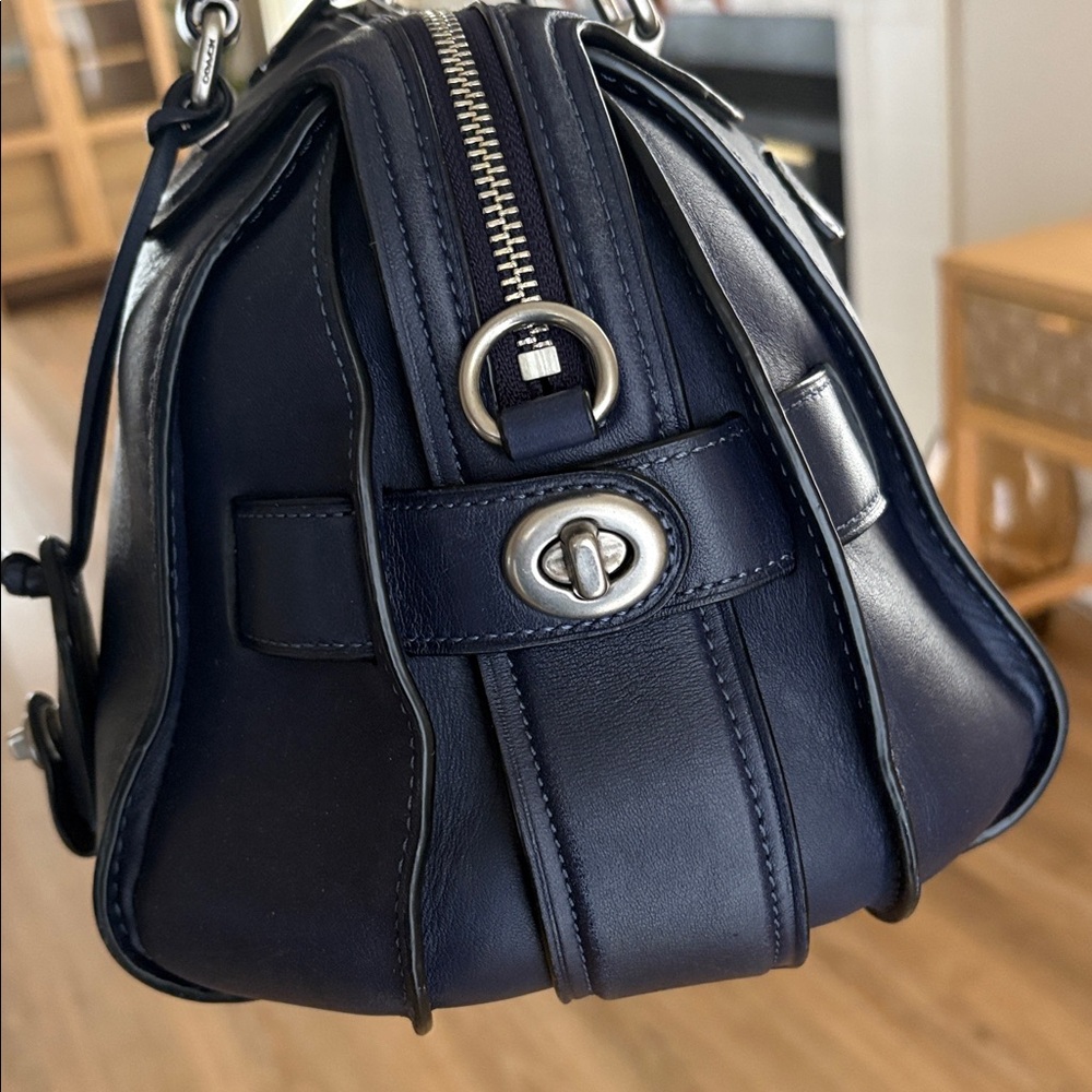 Coach Ace Satchel Navy Glovetanned Leather - Picture 6 of 13